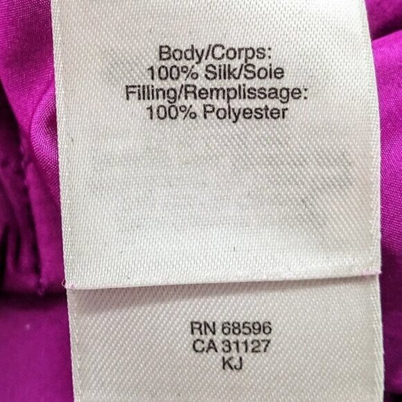 DKNY Magenta Pink Silk Full Zip Short Sleeve Jacket - Picture 5 of 6